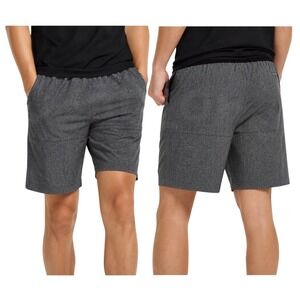 FLX Gray/Black Heather Elastic Waistband 7-Inch Accelerate Shorts Men's Large